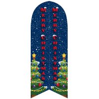 Merry Christmas Blue Feather Flag