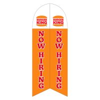 Burger King Now Hiring Feather Flag with Ground Spike