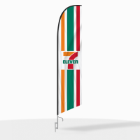 7-Eleven Branded Feather Flag with Ground Spike
