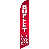Buffet All You Can Eat Feather Flag Kit with Ground Stake