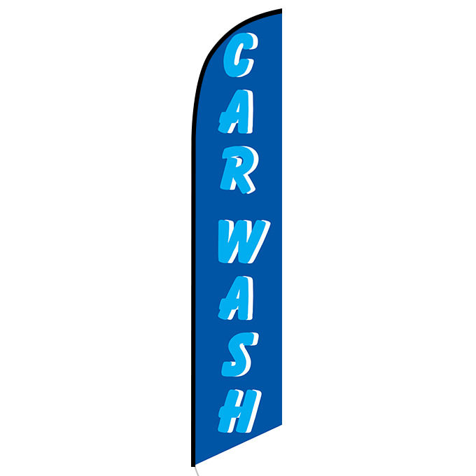 Car wash blue cyan feather flag