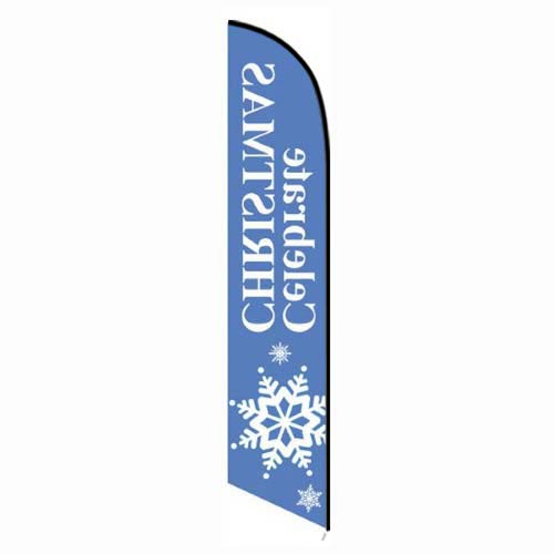 Celebrate Christmas Feather Flag