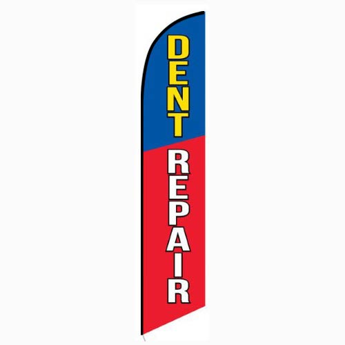 Dent Repair red and blue Feather Banner Flag FFN-5693