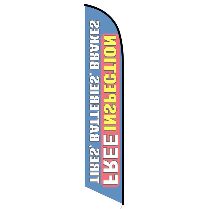 Free Inspection Tires Batteries Brakes Blue Banner Flag - Image 2