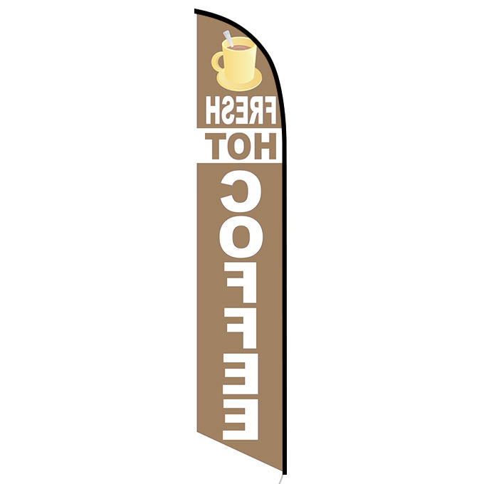 Fresh Hot Coffee Feather Flag