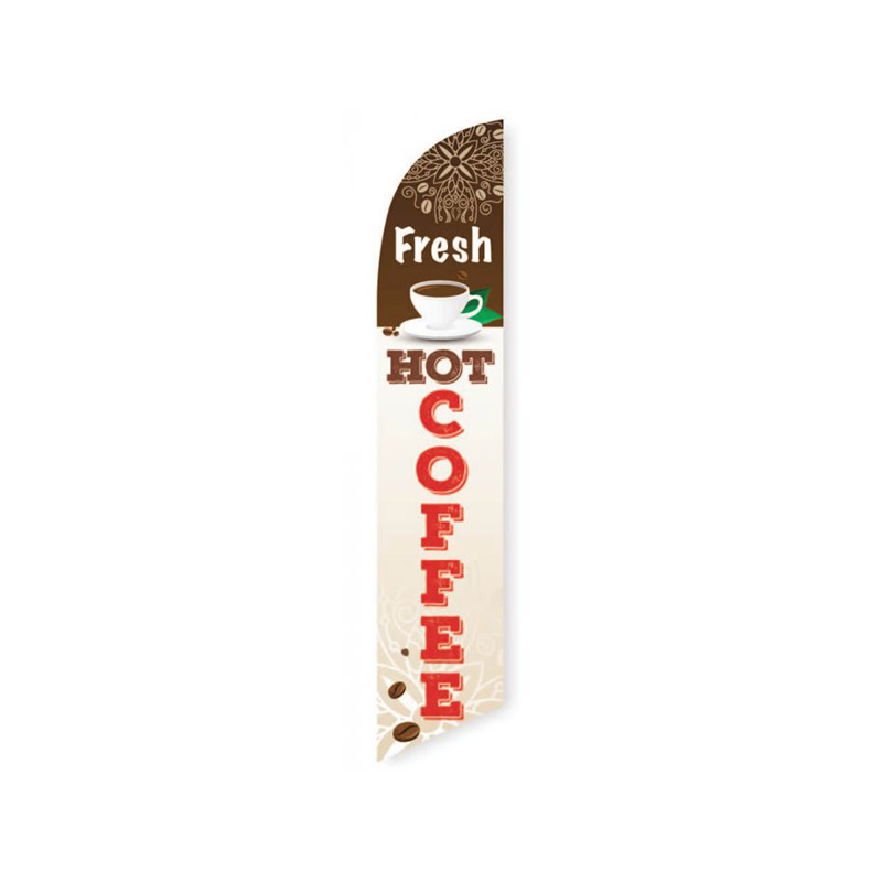 Fresh Hot Coffee Feather Flag