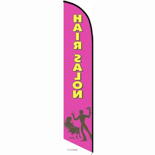 Hair Salon pink feather flag
