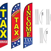 Tax Service Feather Flags – Pack of 3 with Poles & Ground Spike