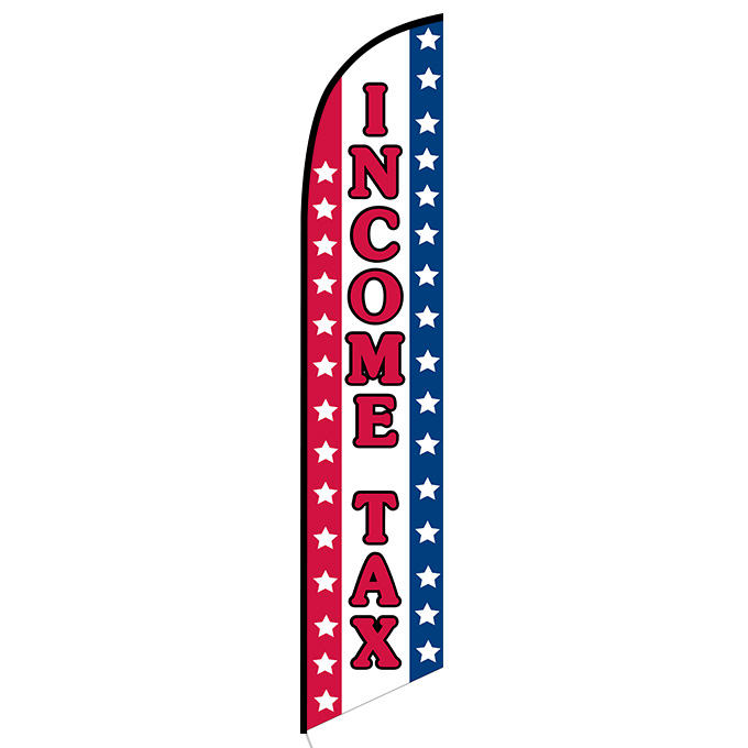 Income Tax feather flag patriotic theme