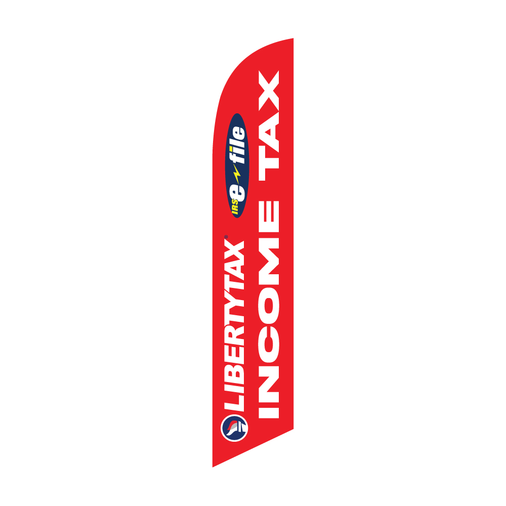 Liberty Income Tax Red Feather Flag with Ground Spike - Image 2