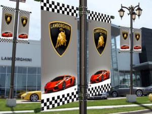 Lamborghini sample dealership pole banner