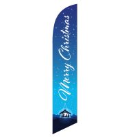Merry Christmas Feather Flag