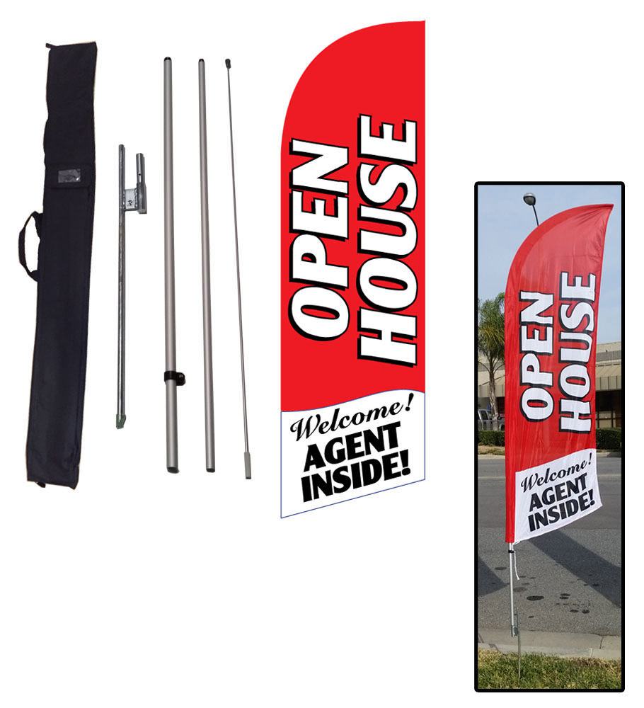 Open House red 6ft feather flag