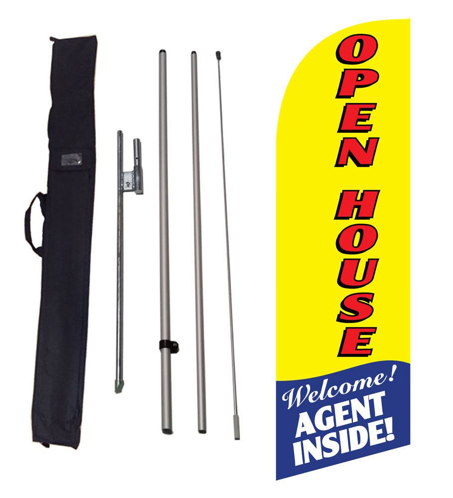 Open House yellow 6ft banner Feather Flag