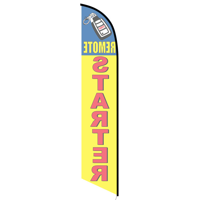 Remote Starter yellow blue Banner Flag - Image 2