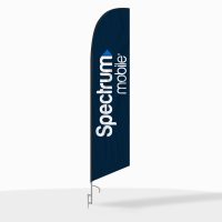 Spectrum Mobile Blue Feather Flag with Ground Spike