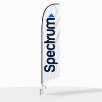Spectrum White Feather Flag with Ground Spike