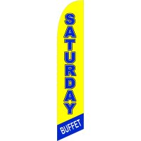 Saturday Buffet Feather Flag Kit with Ground Stake