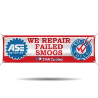 ASE Certified STAR Repair for Failed Smog Checks Vinyl Banner