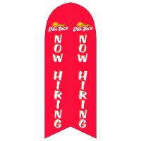 Del Taco Now Hiring Feather Flag with Ground Spike