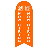 Home Depot Now Hiring Feather Flag with Ground Spike