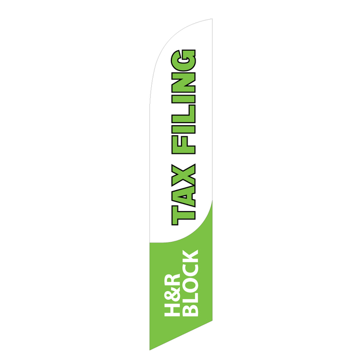H&R Block Green Tax Services Feather Flag with Ground Spike (Copy) - Image 2