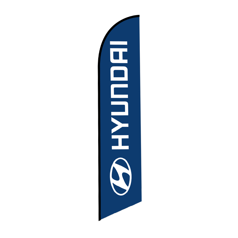 Blue Hyundai feather flag for car dealerships and auto advertising