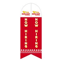 In n Out Now Hiring Feather Flag with Ground Spike