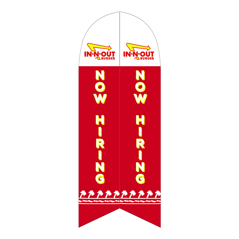 in n out now hiring feather flag semi custom feather flag outdoor advertising