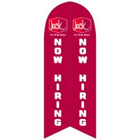Jack in the Box Now Hiring Feather Flag with Ground Spike