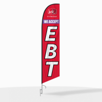 Jack in the Box EBT Feather Flag with Ground Spike