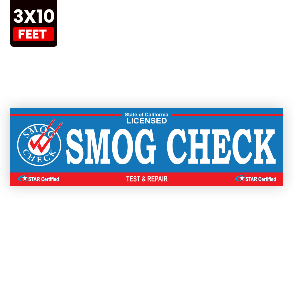 Licensed STAR Smog Check Test and Repair Vinyl Banner - Image 4