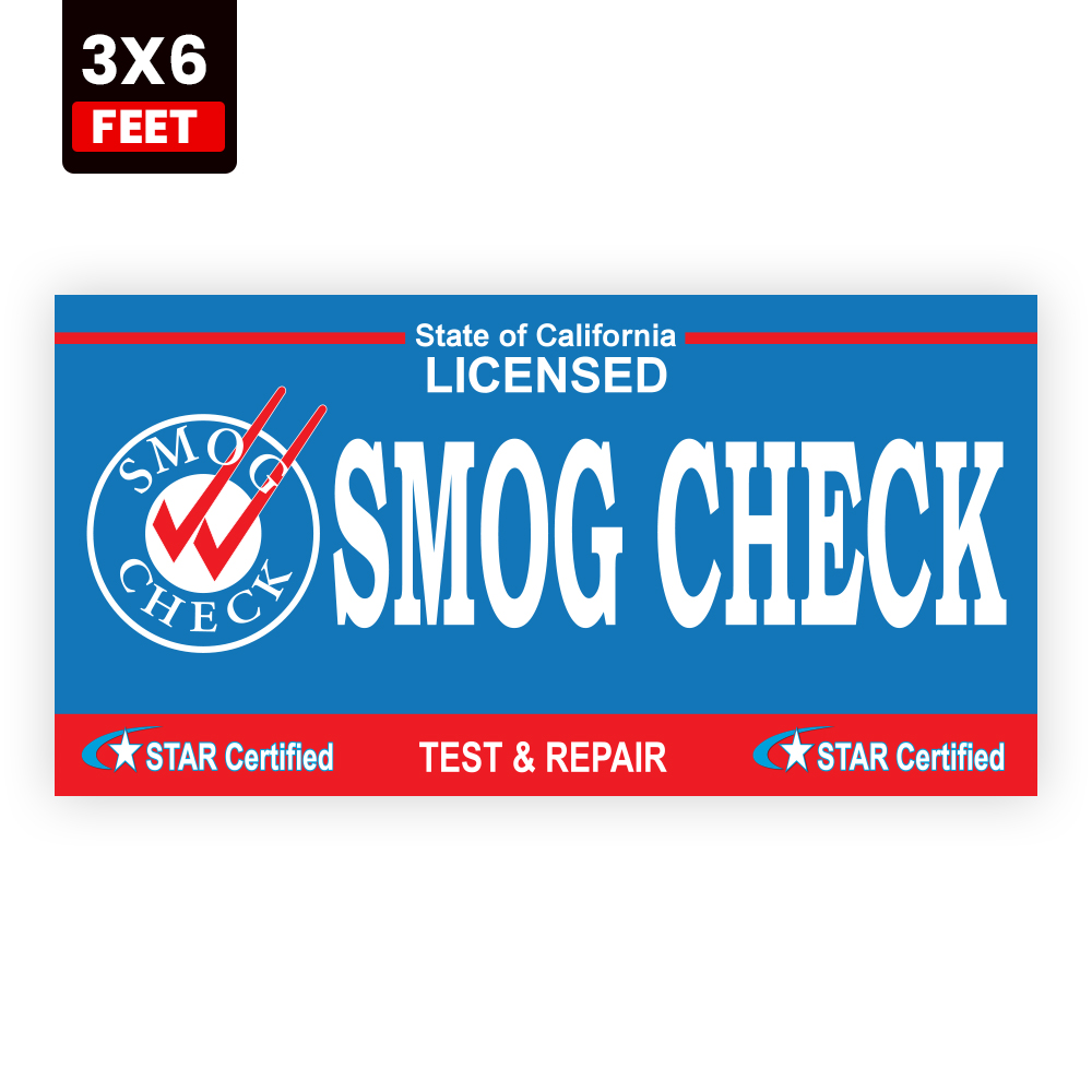 Licensed STAR Smog Check Test and Repair Vinyl Banner - Image 2