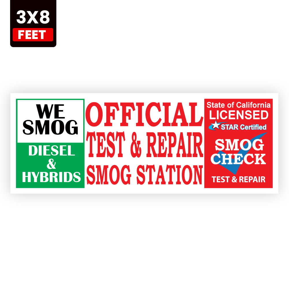 Licensed Test and Repair Smog Station for Diesel and Hybrids Vinyl Banner - Image 3