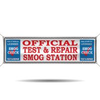 Official Licensed Smog Check Test and Repair Station Vinyl Banner