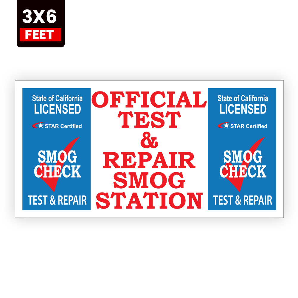 Official STAR Certified Test and Repair Smog Station Vinyl Banner - Image 2