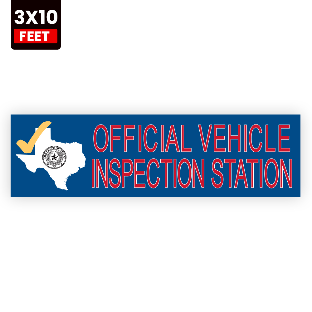 Official Texas Vehicle Inspection Station Vinyl Banner - Image 4