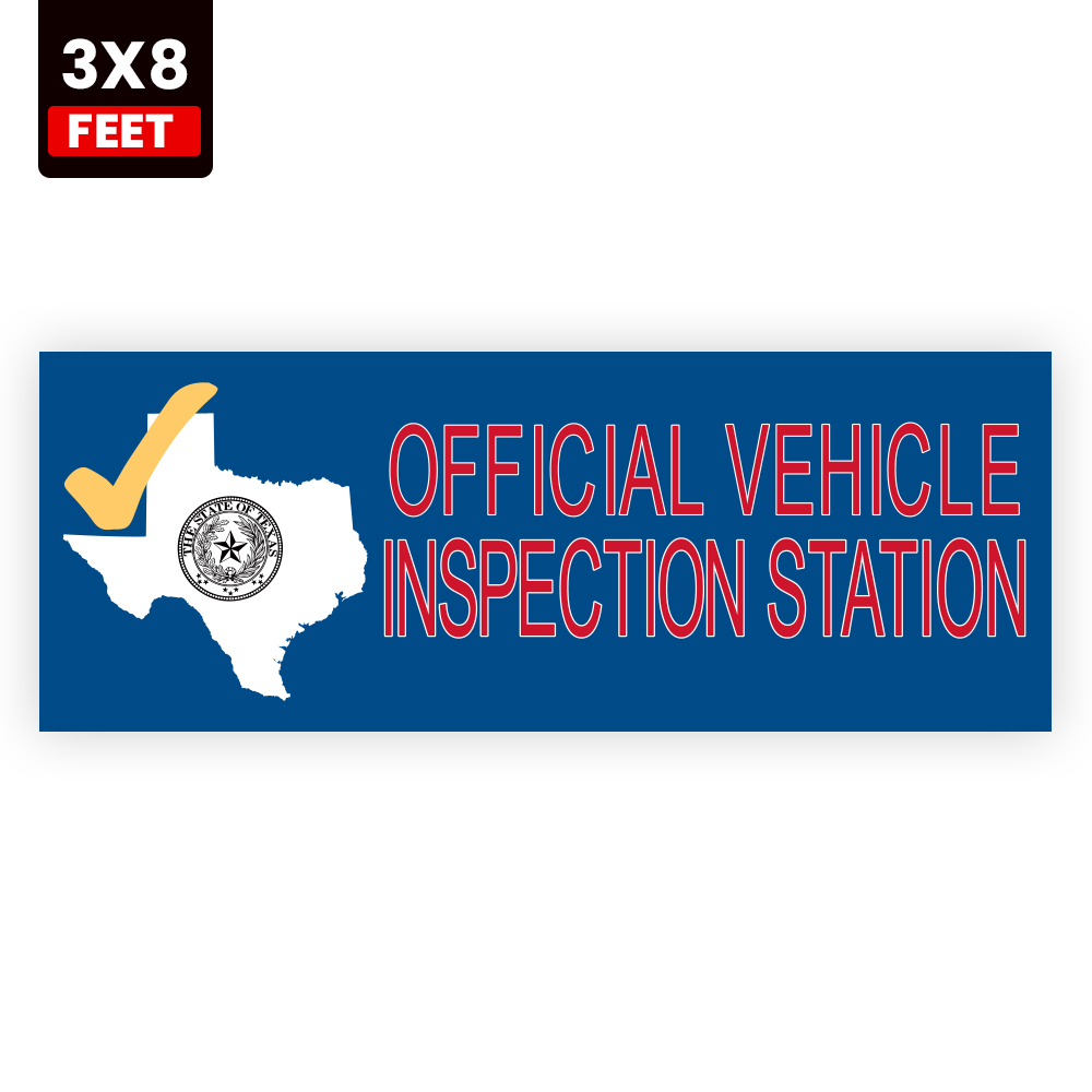 Official Texas Vehicle Inspection Station Vinyl Banner - Image 3