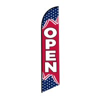 Open (Patriotic Stars) Feather Flag