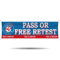 Pass or Free Retest Smog Check Test and Repair Vinyl Banner