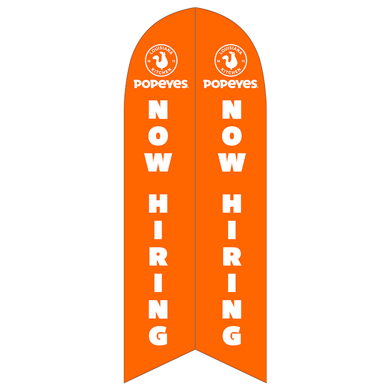 popeyes now hiring feather flag with poles and ground spike outdoor advertising