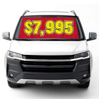 Yellow and Red Car Windshield Banners