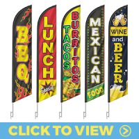 Restaurants & Food Feather Flags in Stock