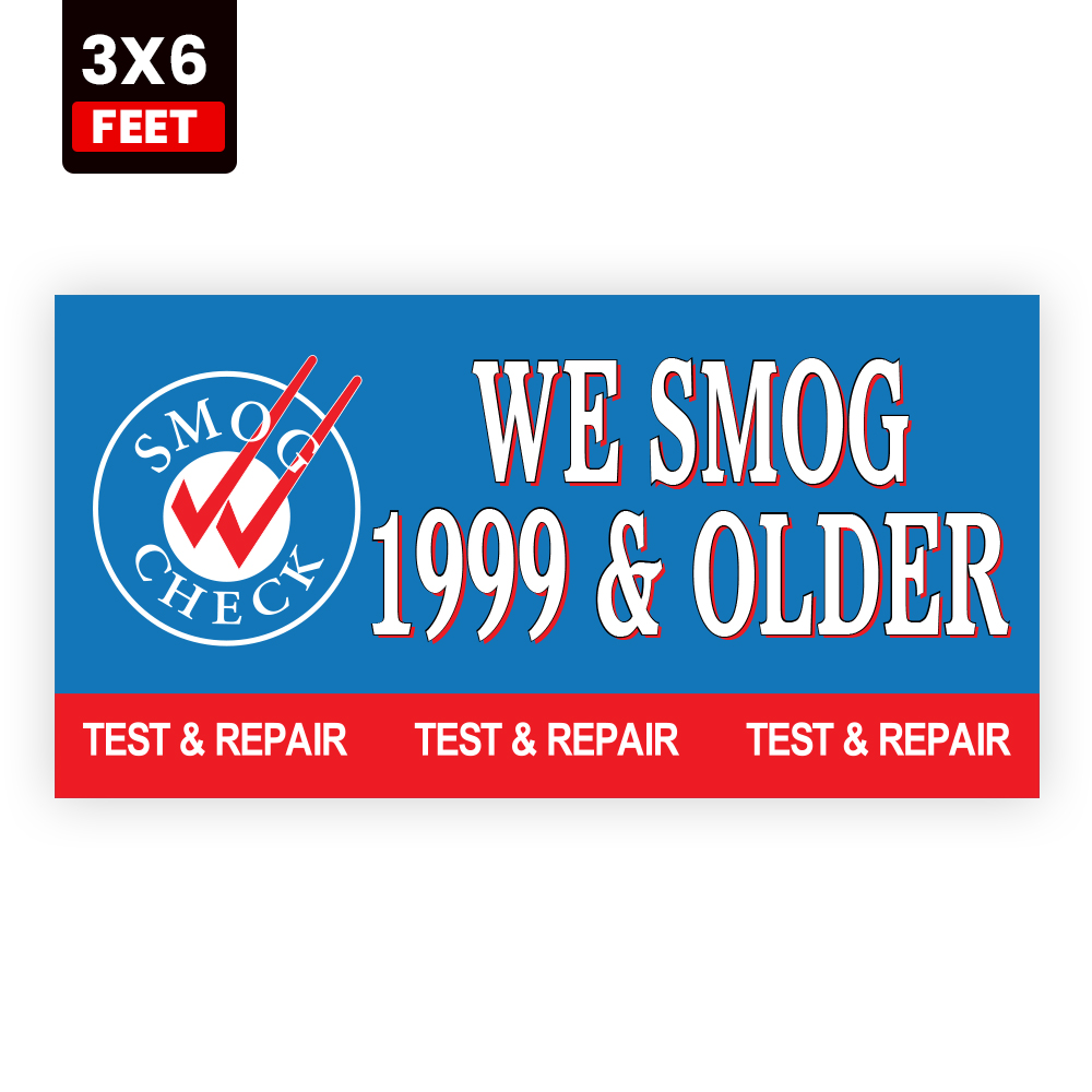 Smog Check for 1999 and Older Vehicles Vinyl Banner - Image 2