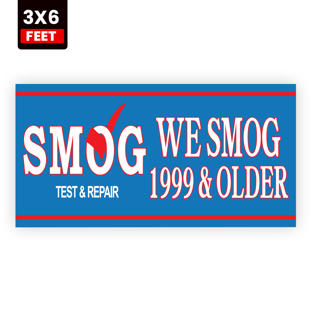 Smog Test and Repair for 1999 and Older Vehicles Vinyl Banner - Image 2