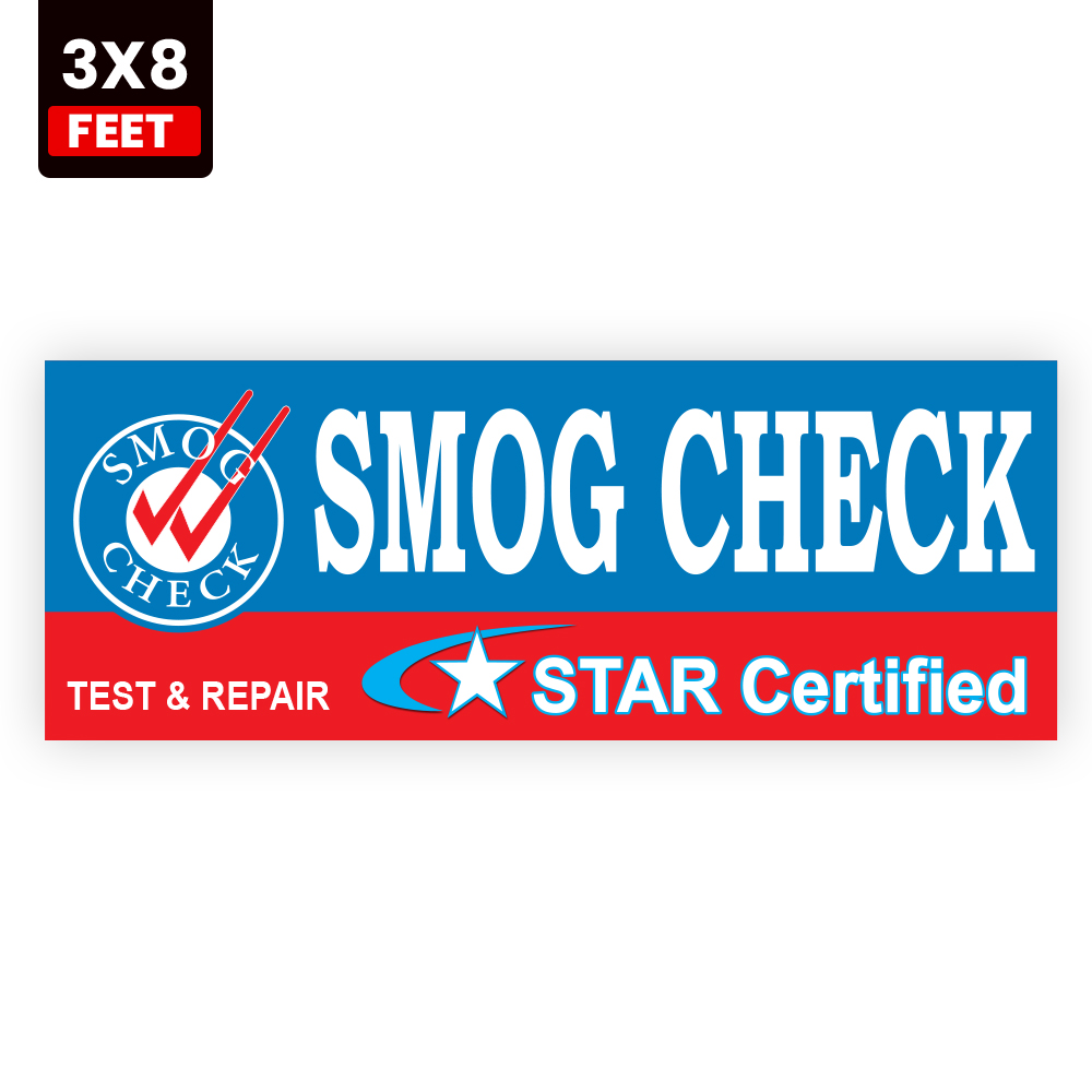 STAR Certified Smog Check Test and Repair Vinyl Banner - Image 3