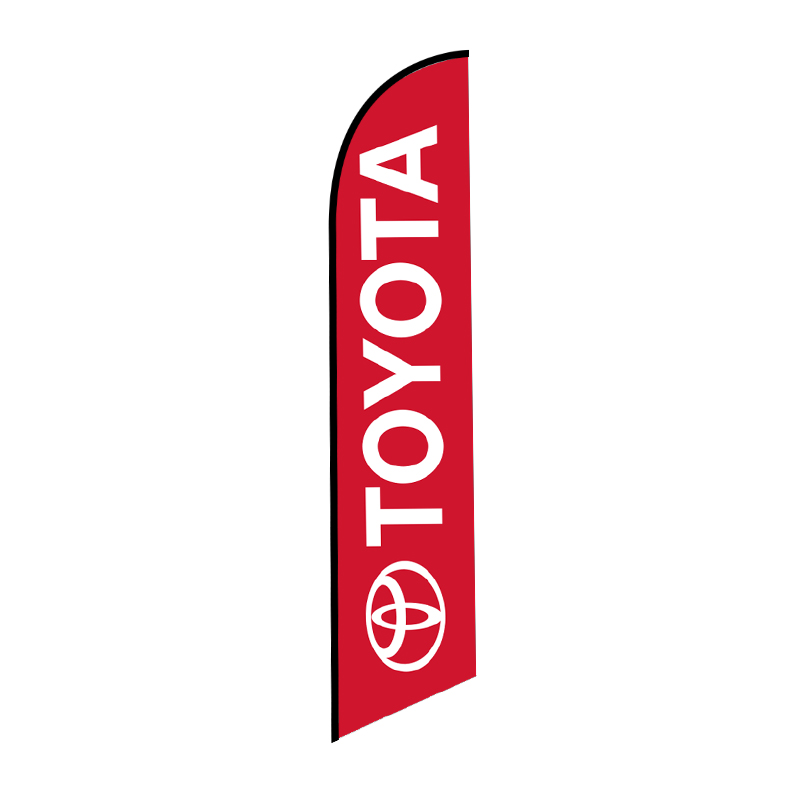 Red Toyota feather flag for car dealerships and automotive advertising