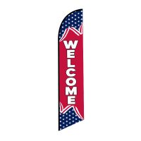Welcome (Patriotic Stars) Feather Flag