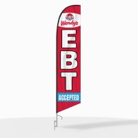 Wendy’s EBT Feather Flag with Ground Spike
