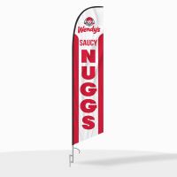Wendy’s Saucy Nuggs Feather Flag with Ground Spike
